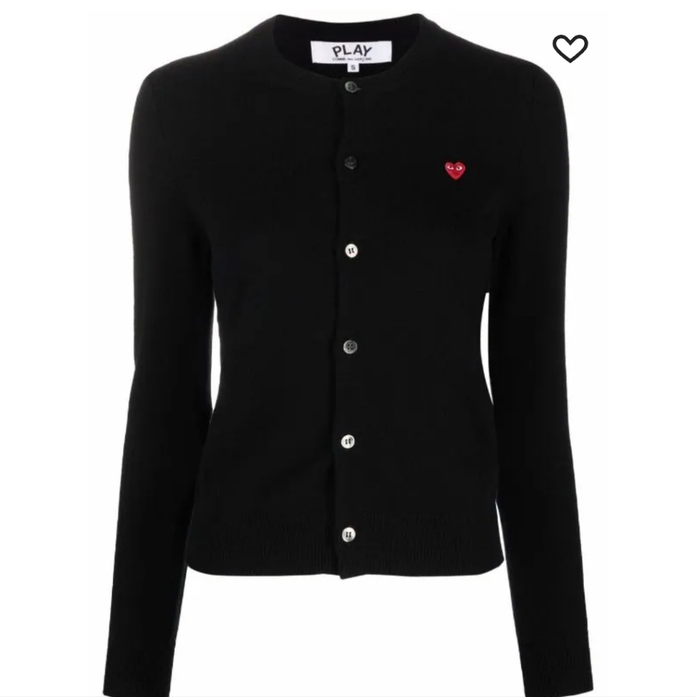 Comme Des Garçons Play logo-patch fine-knit cardigan